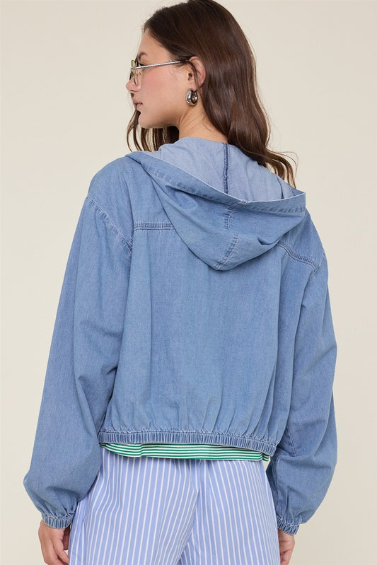 Denim Zip Hoodie
