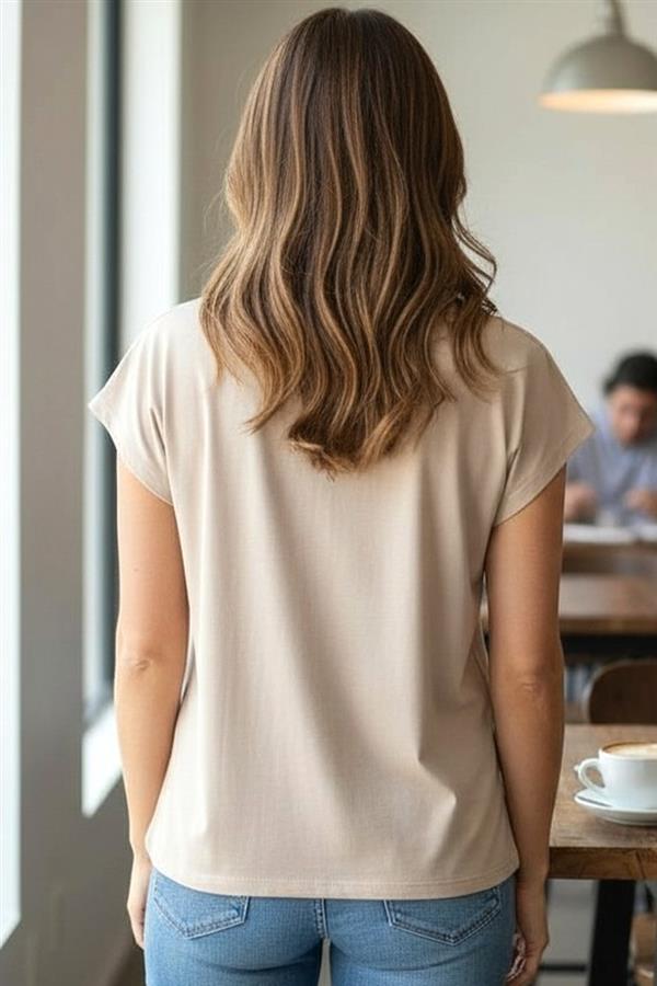 Big Floral Top, Taupe