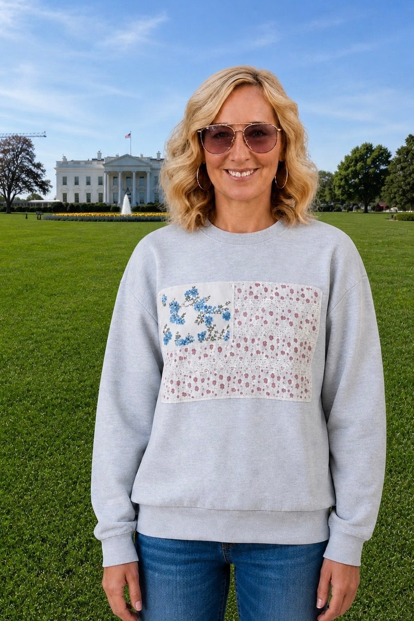 Flag Applique Sweatshirt