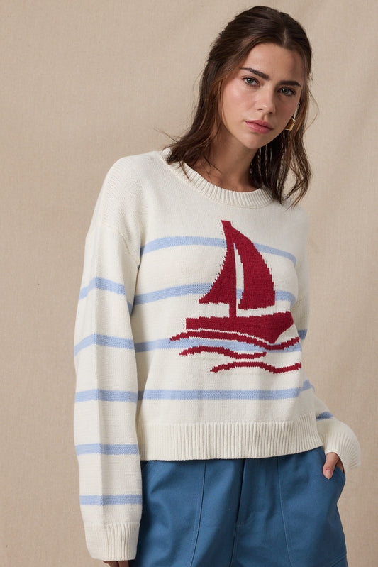 Sailboat Striped Sweater
