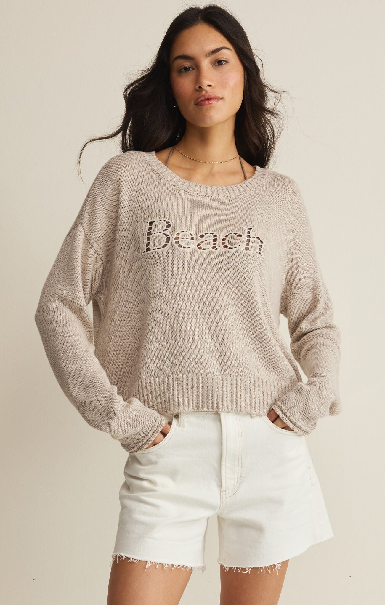 Beach Embroidered Sweater