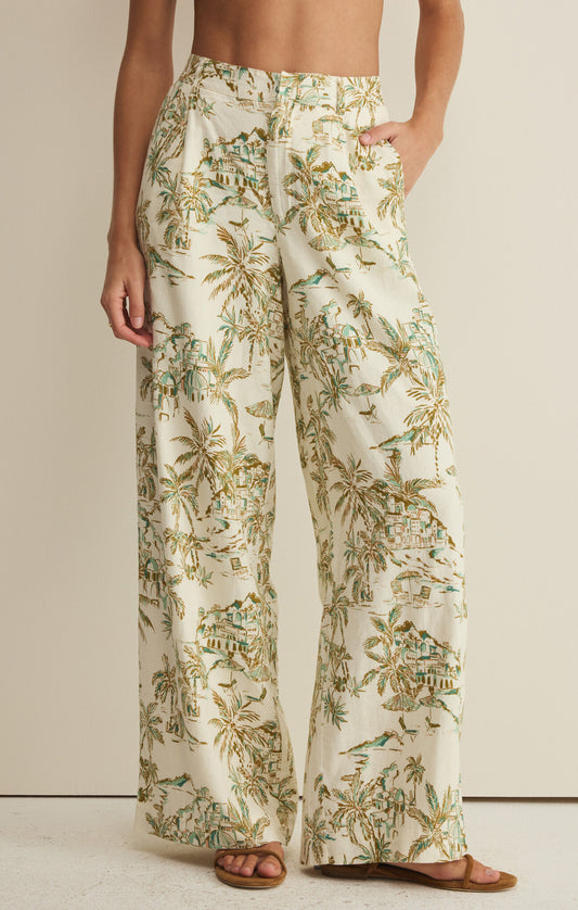Print Linen Pant