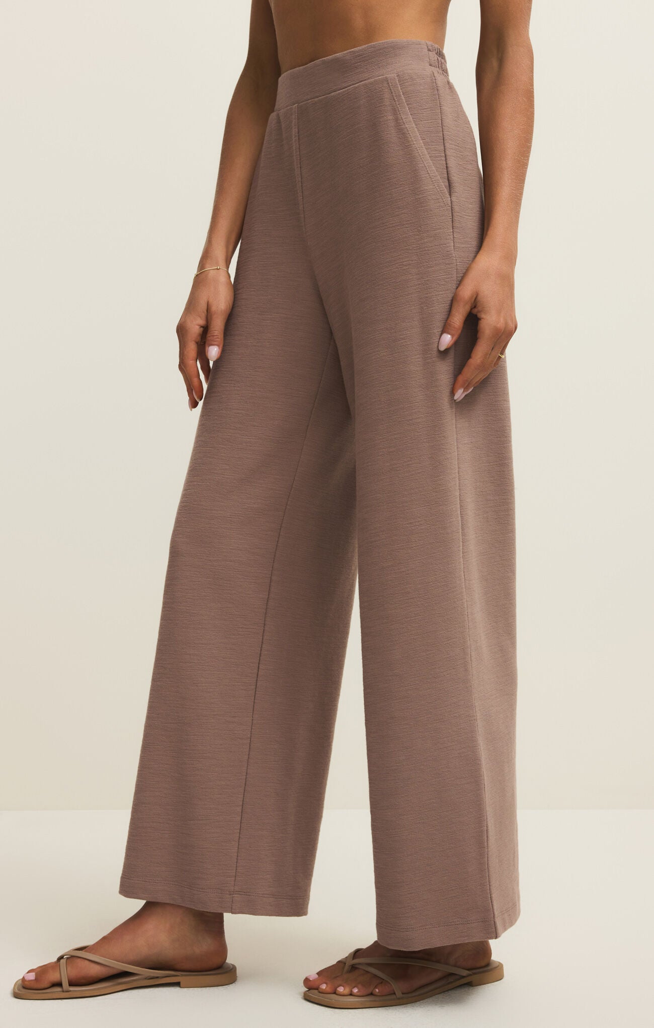 Wide Leg Textured Knit Pant